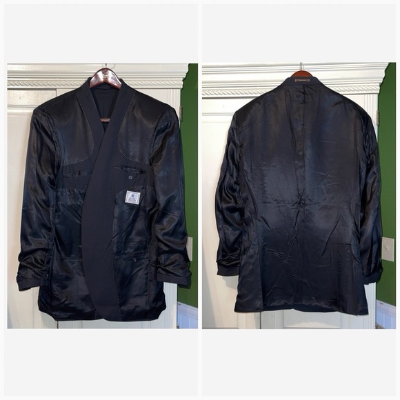 Peter Millar Blazer 44T Solid Black Sports Jacket Wedding Business Resort Party - Picture 3 of 8